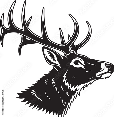 deer head silhouette vector illustration 