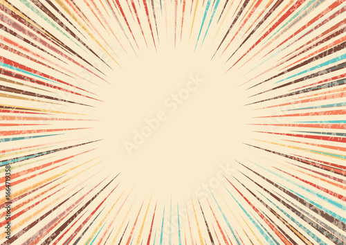 Spiral retro rays vector background