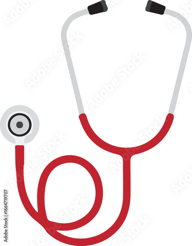 Colorful stylized illustration of a medical stethoscope on a transparent background