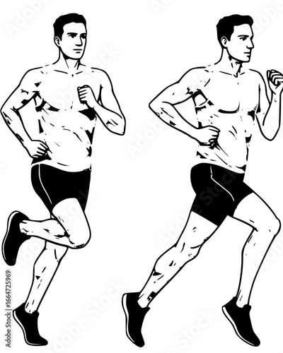Set of runner. Runner running