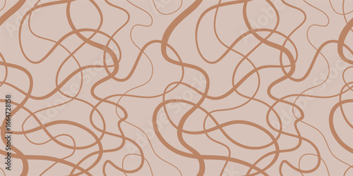 Vector seamless pattern. Abstract op art texture with bold monochrome wavy stripes. 