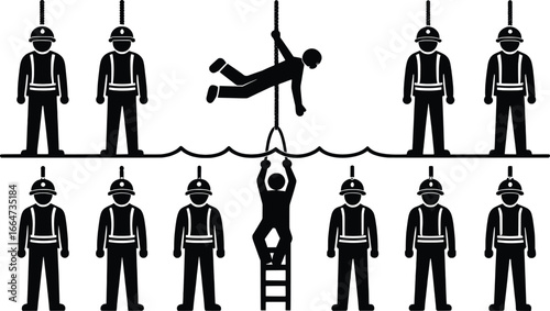 Teamwork and rescue in a crisis situation