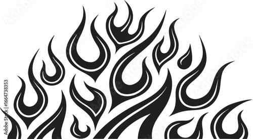 Black and White Grunge Fire Texture – Distressed Halftone Flame Background