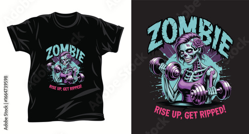 Zombie graphic vector t shirt design print.
