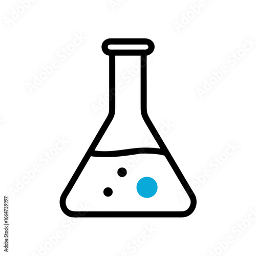 Chemical flask with chemical formula on white, chemical flask with chemical liquid, chemical flask with chemical formula.
