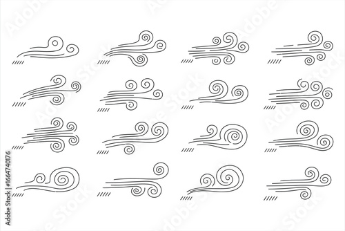 Stylized Wind Flow Design Elements