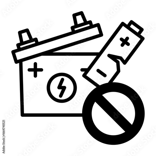 An image icon prohibiting the disassembly of the battery.