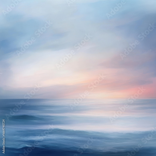 Painter layering soft pastel colors for a dreamy seascape, deep and peaceful artistic expression, smooth and ethereal atmosphere, high-resolution stock photography composition. 