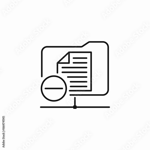 folder remove file icon sign vector
