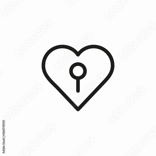 heart keyhole lock icon sign vector