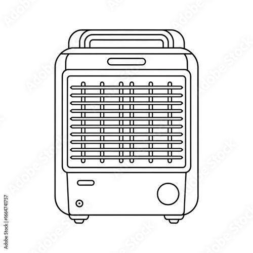 A black and white air cooler illustration line art of a coloring page