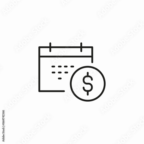 payment due date icon sign vector