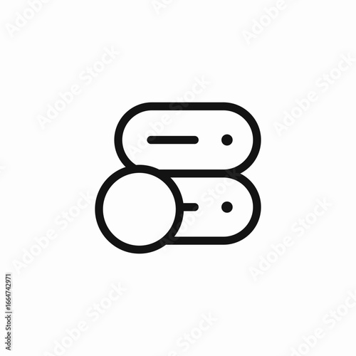 server with magnifying glass icon sign vector