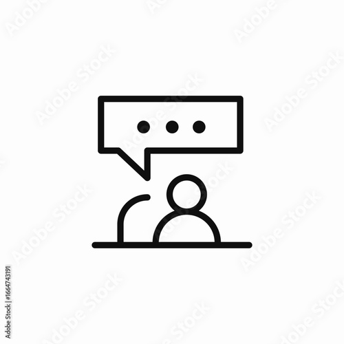 speaking person figure icon sign vector