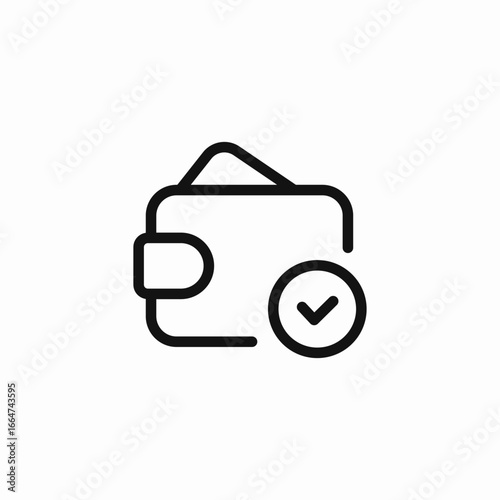 wallet with check mark icon sign vector
