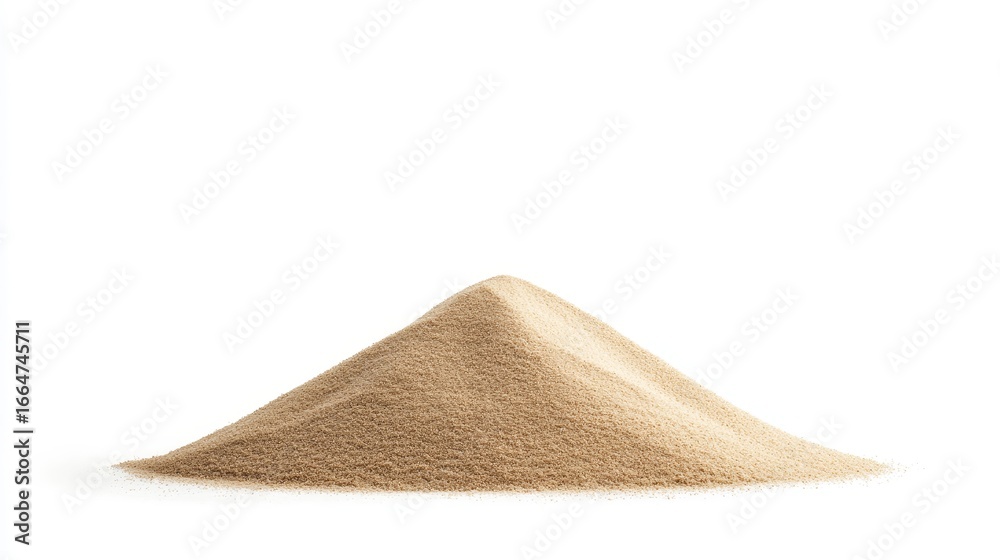 Naklejka premium Fine Brown Sand Pile on White Background for Artistic Use and Design