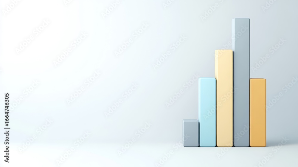 Fototapeta premium Minimalist Bar Graph Representation on Light Background