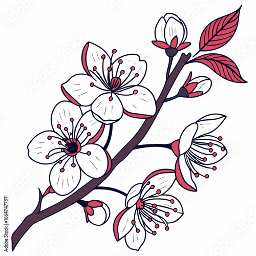 abstract floral background with cornus mas flowers