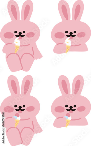 아이스크림 먹는 캐릭터