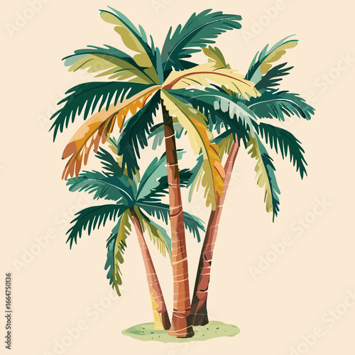 Hand drawn flat design shrug illustration of palm tree