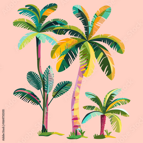 Hand drawn flat design shrug illustration of palm tree
