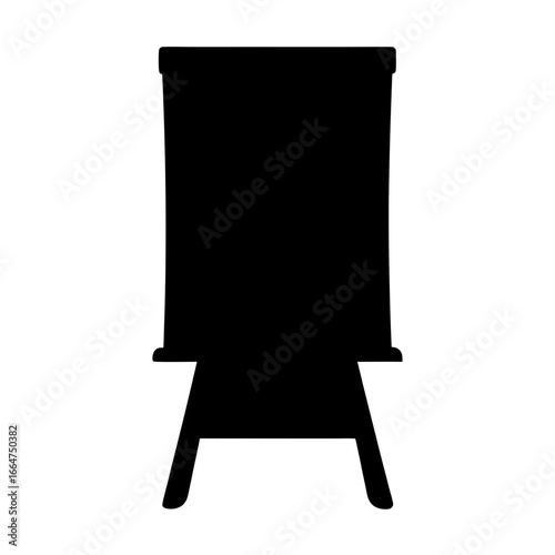 Easel silhouette on white background, representing presentation and artistic concepts