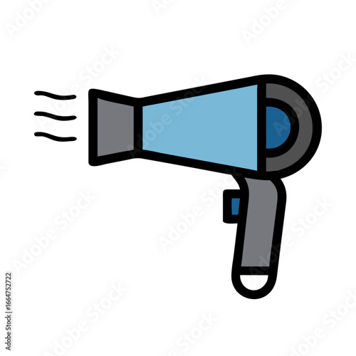 Hair dryer icon, hair dryer vector icon, Hair dryer on white background, hair dryer isolated on white. Hair dryer symbol. 