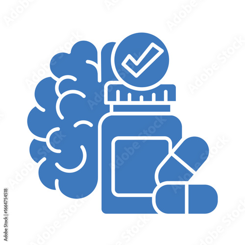 nootropics color flat icon for digital and print projects.