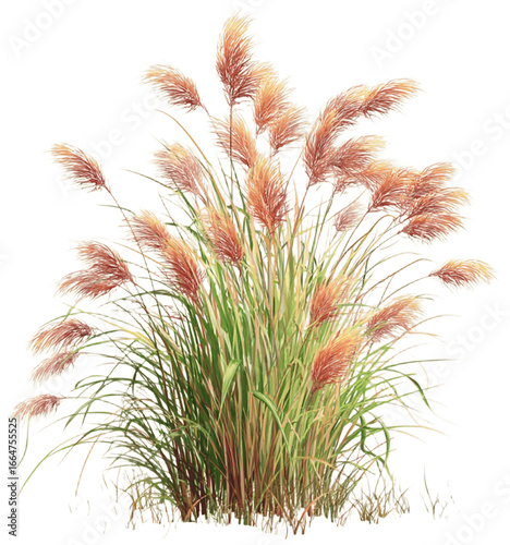 Lush green grass illustration, Generative AI