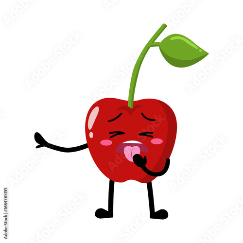 Cute Hand Drawn Cherry yuck disgusted