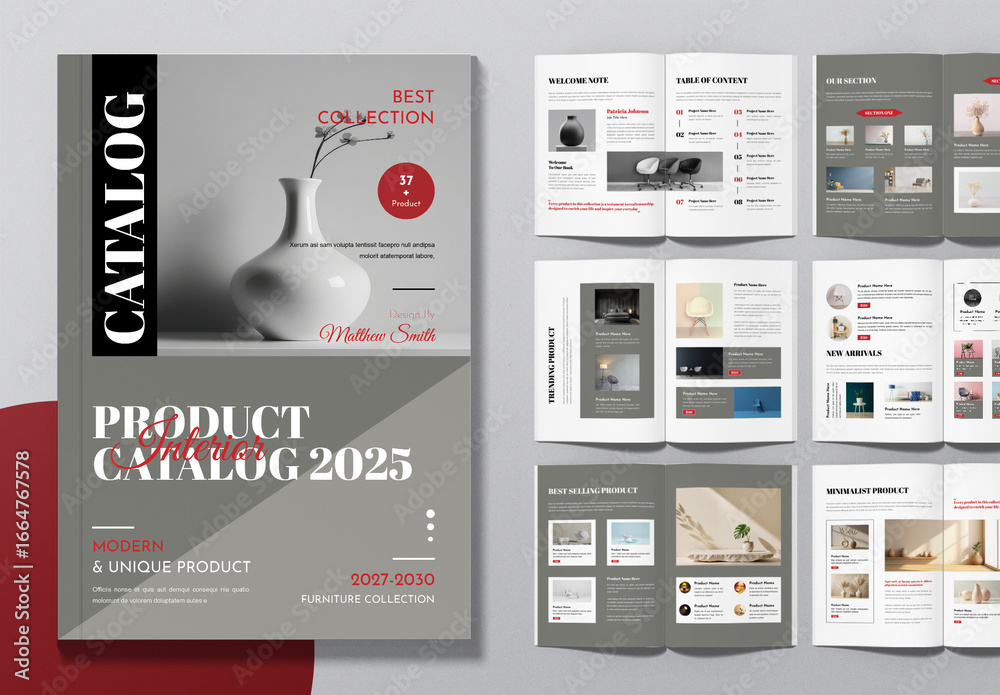 Interior Product Catalog Layout Design Stock Template | Adobe Stock