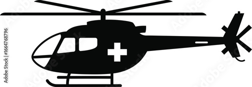 Medical helicopter rescue emergency transport service air ambulance vector icon vector