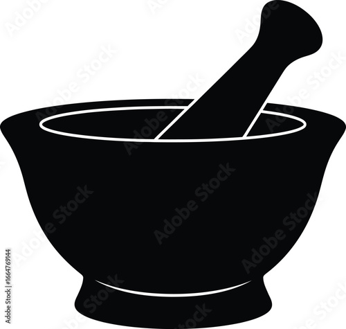 Herbal remedies mortar and pestle for natural medicine preparation vector