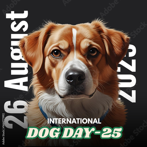 Happy dog day celebration awareness poster: International Dog day 2025