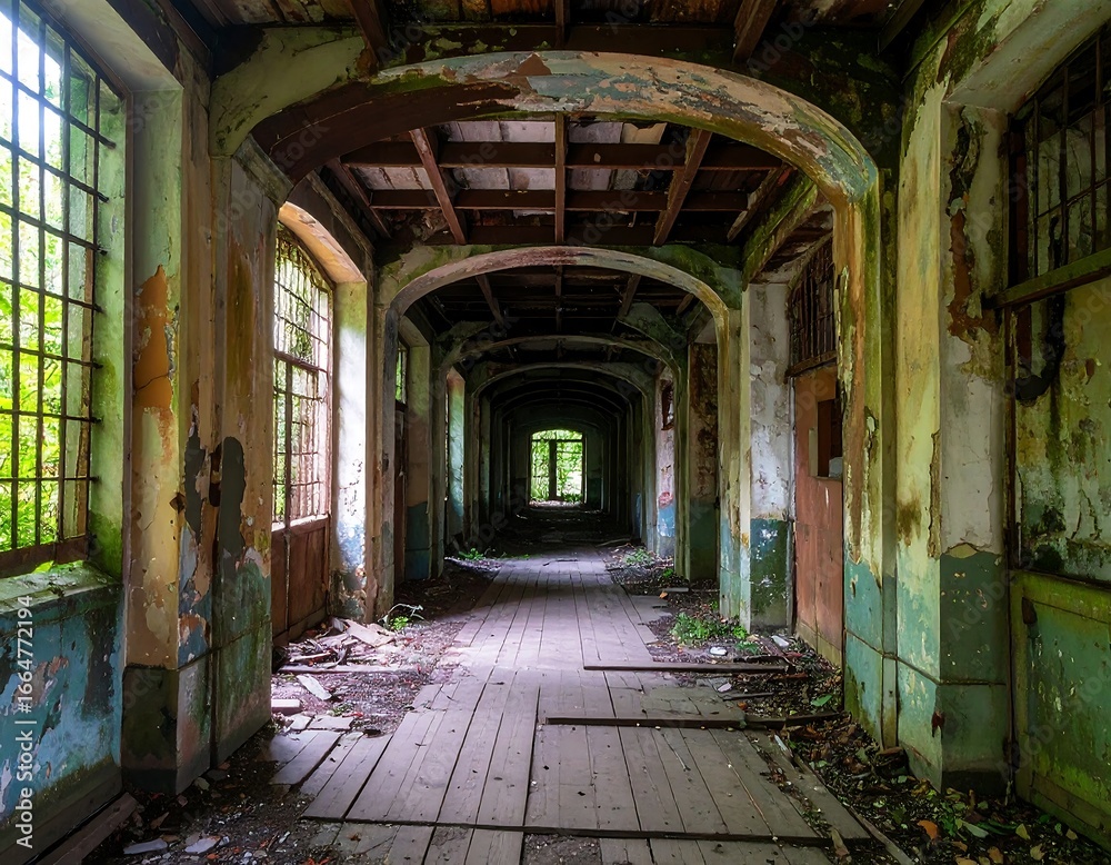 Fototapeta premium Abandoned hospital corridor