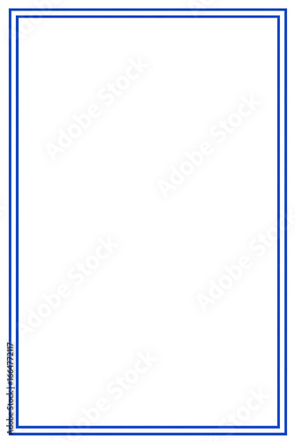 Minimal white background with thin blue border simple blank page in center flat vector design clean lines geometric shapes modern minimalistic concept elegant decorative layout.