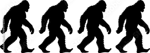 "Bigfoot Walking in the Wilderness Silhouette"