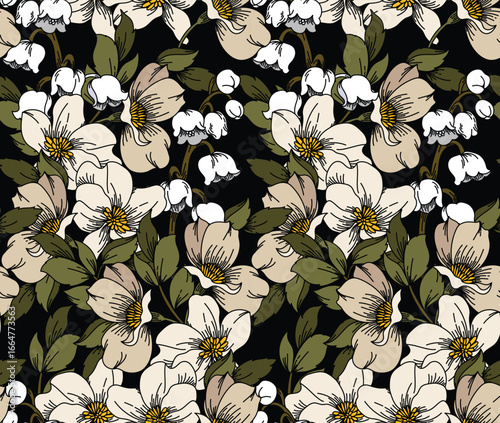 Seamless flower pattern. Textile print pattern