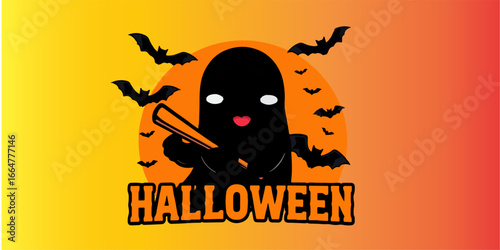 halloween background with pumpkin/ Halloween party poster 
