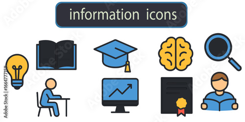 vector set of education icons.