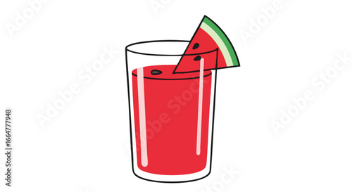 Refreshing Watermelon Juice Illustration: A Vibrant Summer Drink Graphic for Health and Hydration