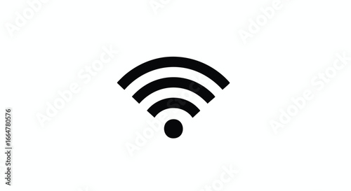 Minimalist black and white depiction of wireless signal connectivity, representing modern network access solutions with a clean design  for digital