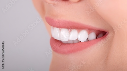 A womans beautiful, healthy smile with perfectly white teeth