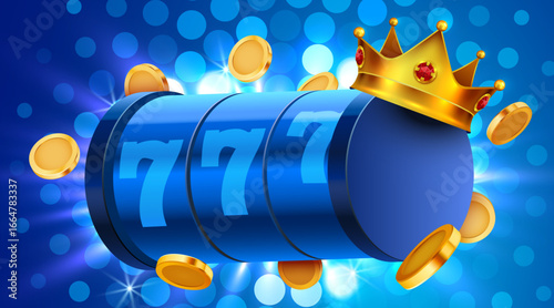 Slot machine wins the jackpot. 777 Big win concept. Casino jackpot. Vector illustration