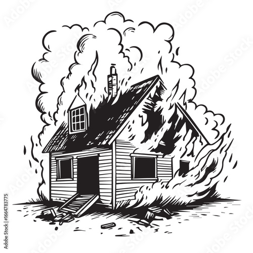 house fire disaster sketch