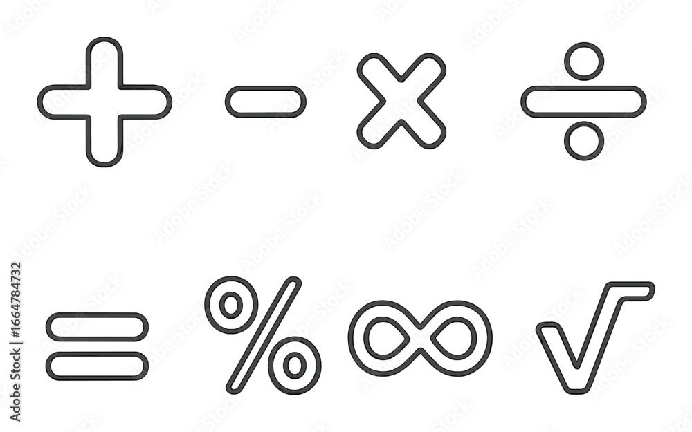 Fototapeta premium Stylized mathematical symbols on textured surface for mathematical concepts