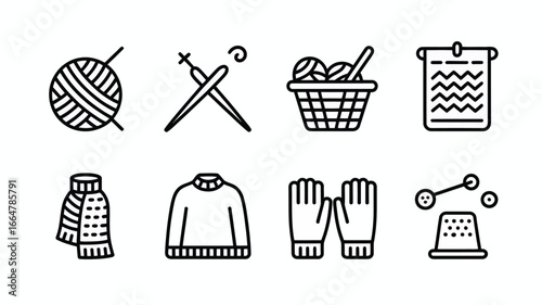 vector set of sewing accessories