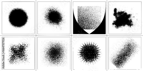 Stippling and dotwork set featuring diverse heavy spray patterns for artistic design