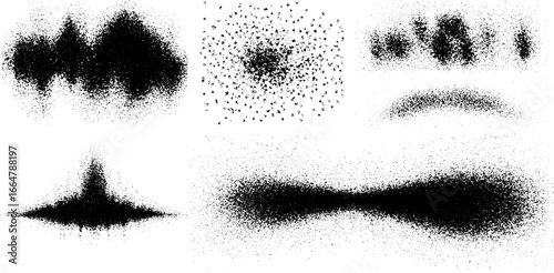 Abstract dotwork nebula designs with stipple gradation for creative projects
