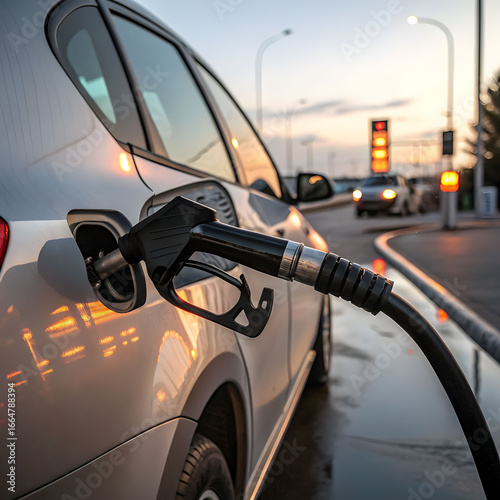 gas pump nozzle dispensing fuel